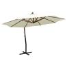 Hanging Parasol with Wooden Pole 350 cm - Sand White