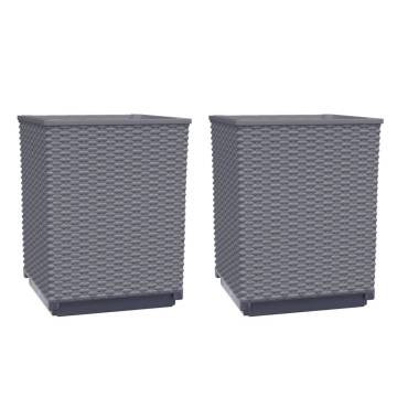 Planters 2 pcs Dark Grey - Stylish Garden Decor | HipoMarket