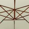 Hanging Parasol with Wooden Pole 350 cm - Sand White