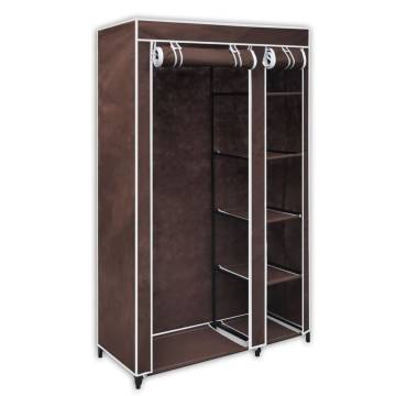 Durable Brown Fabric Wardrobe - Space Saving Design