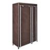 Durable Brown Fabric Wardrobe - Space Saving Design