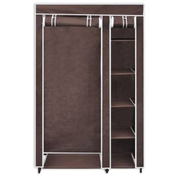 Durable Brown Fabric Wardrobe - Space Saving Design