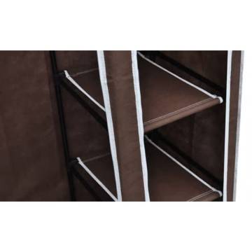 Durable Brown Fabric Wardrobe - Space Saving Design