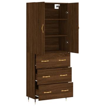 Highboard Brown Oak - Elegant Storage Solution | Hipomarket