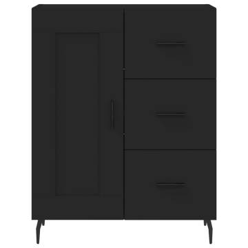 Stylish Highboard Black - 69.5x34x180 cm Engineered Wood