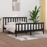 Bed Frame Black Solid Wood 180x200 cm Super King Size Colour black Size 180 x 200 cm 