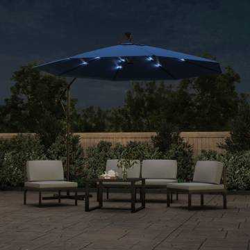 Cantilever Umbrella with LED Lights - 300 cm Azure | Hipomarket