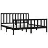 Black Solid Wood Bed Frame 180x200 cm Super King Size