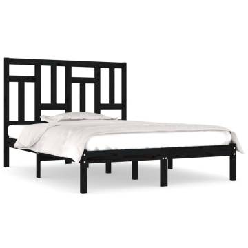 Black Pine Bed Frame 200x200 cm - Modern Bedroom Style