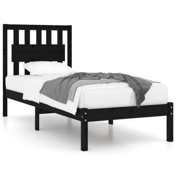 Black Pine Bed Frame 90x190 cm - Perfect for a Good Night's Sleep