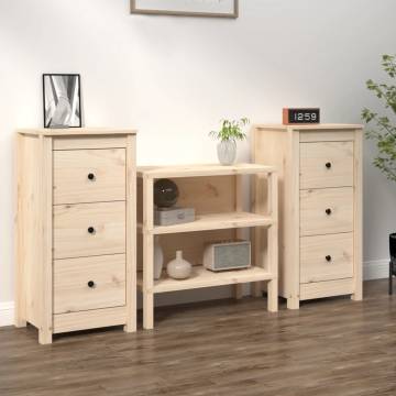 Solid Wood Pine Sideboards - 2 pcs 40x35x80 cm | Hipo Market