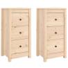 Solid Wood Pine Sideboards - 2 pcs 40x35x80 cm | Hipo Market