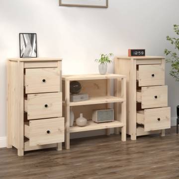 Solid Wood Pine Sideboards - 2 pcs 40x35x80 cm | Hipo Market