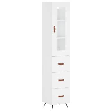 Elegant Highboard White 34.5x34x180 cm - Durable Design