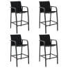 Garden Bar Chairs Set of 4 - Black Textilene | HiPo Market