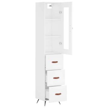 Elegant Highboard White 34.5x34x180 cm - Durable Design