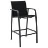 Garden Bar Chairs Set of 4 - Black Textilene | HiPo Market