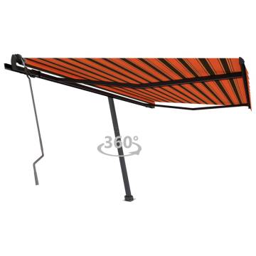 Freestanding Manual Retractable Awning 400x350 cm - Orange/Brown