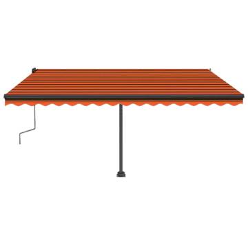 Freestanding Manual Retractable Awning 400x350 cm - Orange/Brown