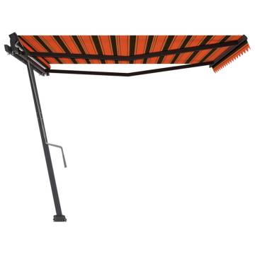 Freestanding Manual Retractable Awning 400x350 cm - Orange/Brown