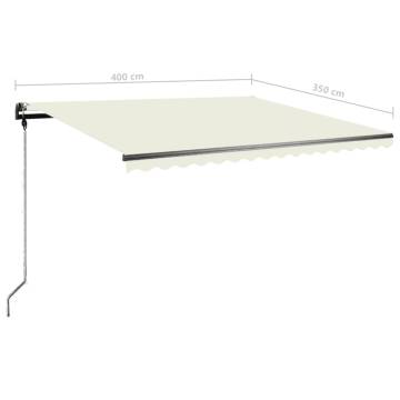 Freestanding Manual Retractable Awning 400x350 cm Cream