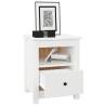 Stylish White Bedside Cabinet - Solid Pine Wood 40x35x49 cm