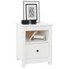 Stylish White Bedside Cabinet - Solid Pine Wood 40x35x49 cm