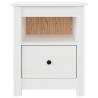 Stylish White Bedside Cabinet - Solid Pine Wood 40x35x49 cm