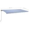 Manual Retractable Awning 6x3.5m - Blue & White for Patios