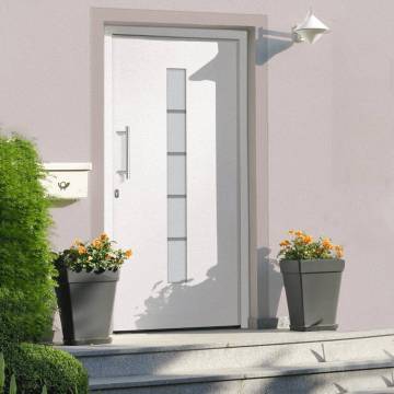 Front Door Aluminium & PVC White 100x200 cm | HipoMarket