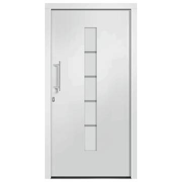 Front Door Aluminium & PVC White 100x200 cm | HipoMarket