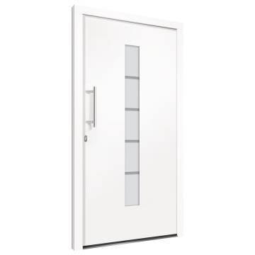 Front Door Aluminium & PVC White 100x200 cm | HipoMarket