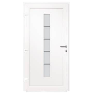 Front Door Aluminium & PVC White 100x200 cm | HipoMarket