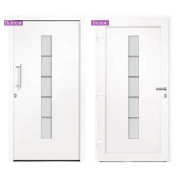 Front Door Aluminium & PVC White 100x200 cm | HipoMarket