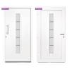 Front Door Aluminium & PVC White 100x200 cm | HipoMarket