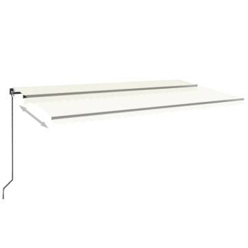 Manual Retractable Awning 600x350 cm - Cream | HipoMarket UK