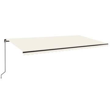 Manual Retractable Awning with LED - 600x350 cm Cream | HipoMarket