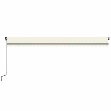 Manual Retractable Awning with LED - 600x350 cm Cream | HipoMarket