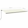 Manual Retractable Awning with LED - 600x350 cm Cream | HipoMarket