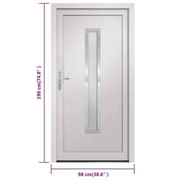 Front Door White 98x190 cm PVC - Elegant & Secure Entrance