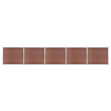 Fence Panel Set WPC 872x146 cm Brown - Durable & Stylish