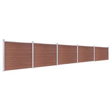 Fence Panel Set WPC 872x146 cm Brown - Durable & Stylish