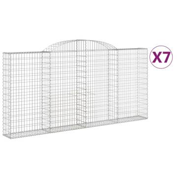 Arched Gabion Baskets - 7 pcs Galvanised Iron 300x30x140 cm