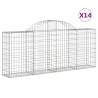 Arched Gabion Baskets - 14 pcs Galvanised Iron | HipoMarket UK