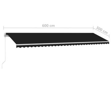 Freestanding Manual Retractable Awning 600x300 cm - Anthracite