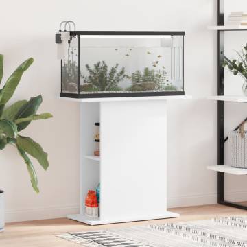 White Aquarium Stand 75x36x72.5 cm - Durable Engineered Wood