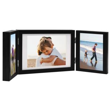 Trifold Photo Frame Collage Black 28x18 cm - Stylish Display