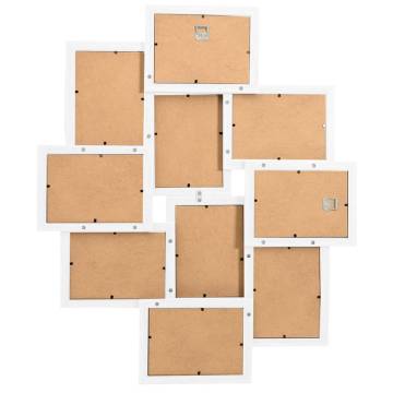 Collage Photo Frame for 10x(13x18 cm) Pictures - White MDF