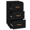 Black Bedside Cabinet - Solid Pine Wood 40x40x75 cm