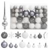 111 Piece Christmas Bauble Set White and Grey Polystyrene Colour white and grey Quantity in Package 111 